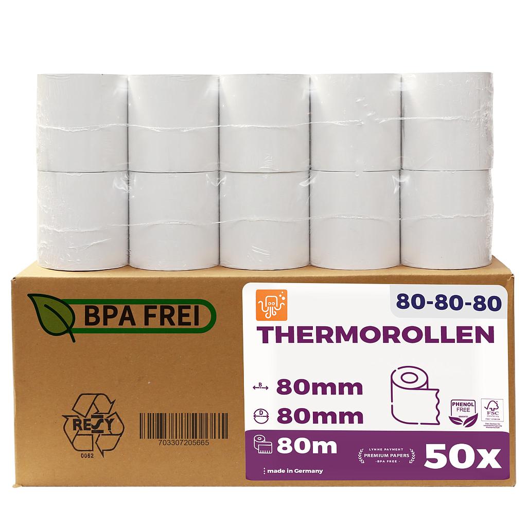 Bonrollen 80mm*80mm, 80m 50 Stück